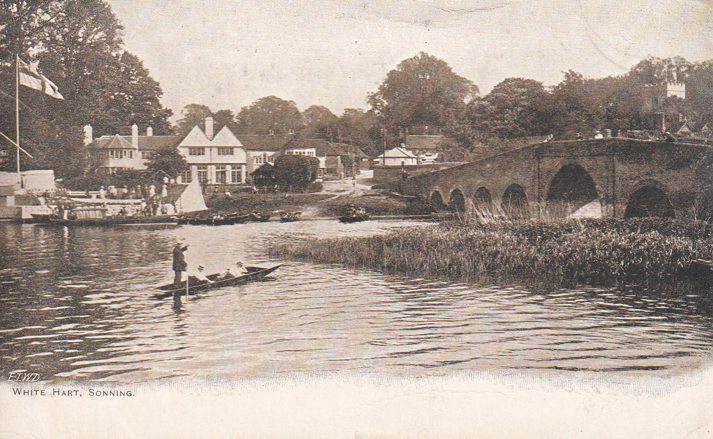 Postcard - Sonning Bridges, Sonning, Berkshire, England - Printed - Posted