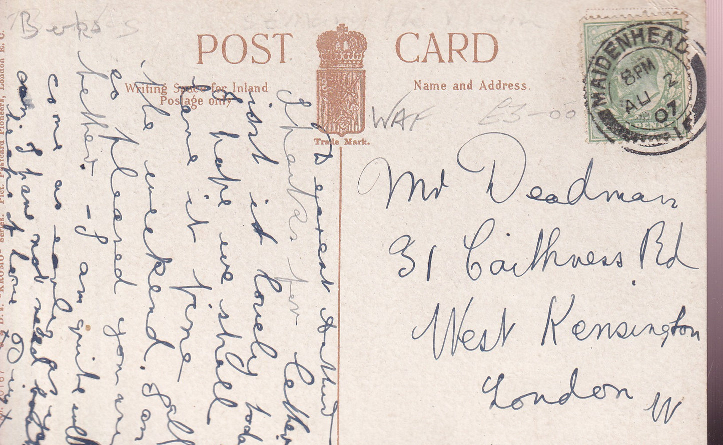 Postcard - St Mary's Church, Wargrave, Berkshire, England - Printed - Posted