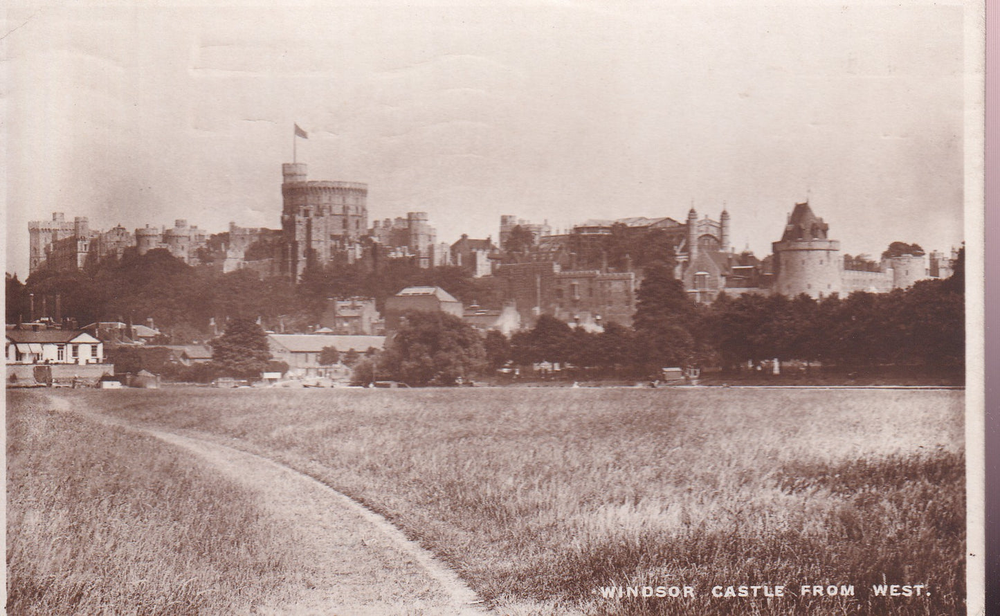 Postcard - Windsor Castle from West, Windsor, Berkshire, England - RPPC - Posted