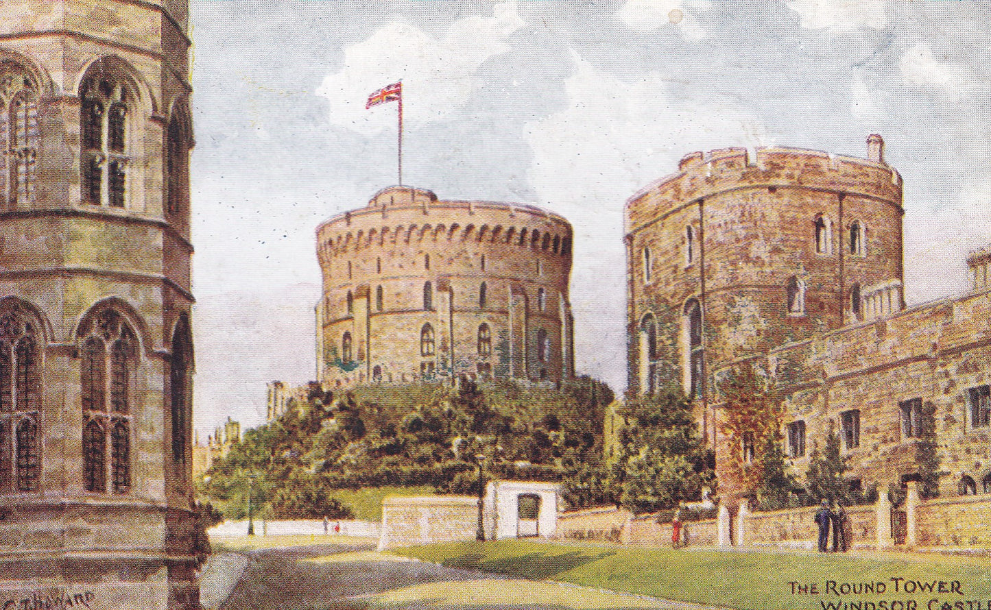 Postcard - The Round Tower, Windsor Castle, Windsor, Berkshire, England - Printed - Posted