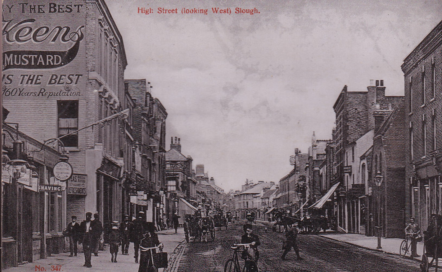 Postcard - High Street (Looking West), Slough, Berkshire, England - RPPC - Posted