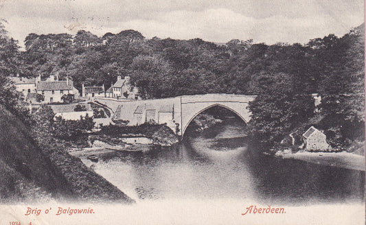 Postcard - Brig o' Balgownie, Aberdeen, Aberdeenshire, Scotland - Printed - Posted