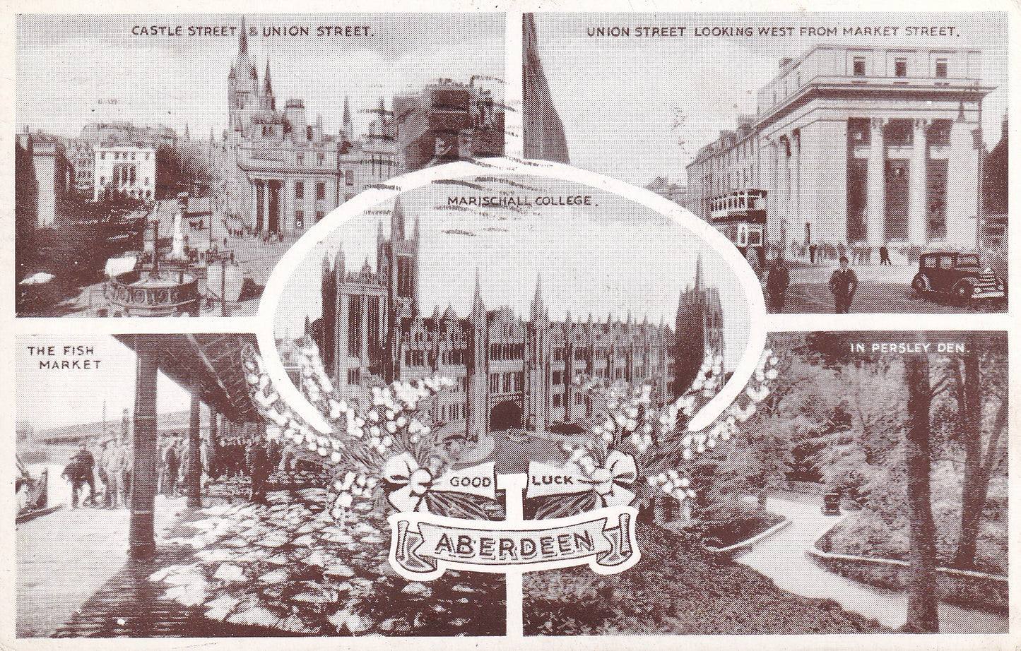 Postcard - Aberdeen Multi View, Aberdeenshire, Scotland - Printed - Posted