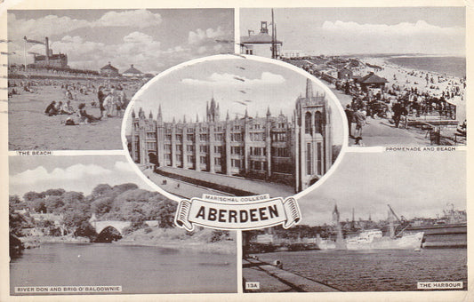 Postcard - Aberdeen Multi View, Aberdeenshire, Scotland - Printed - Posted