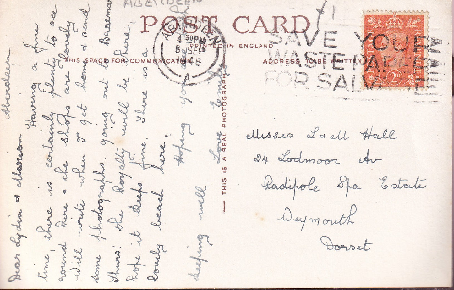 Postcard - Aberdeen Multi View, Aberdeenshire, Scotland - RPPC - Posted