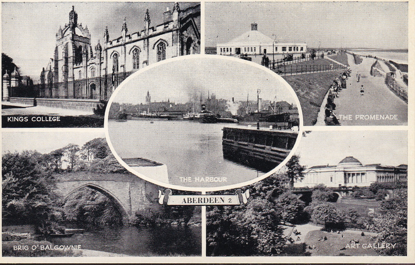 Postcard - Aberdeen Multi View, Aberdeenshire, Scotland - Printed - Unposted