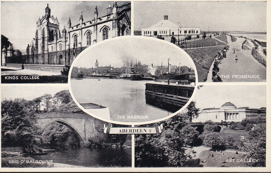 Postcard - Aberdeen Multi View, Aberdeenshire, Scotland - Printed - Unposted
