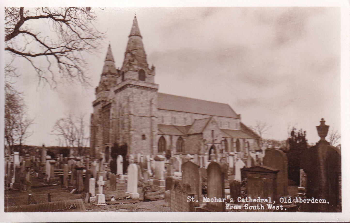 Postcard - St Machar's Cathedral, Old Aberdeen, Aberdeenshire, Scotland - RPPC - Unposted