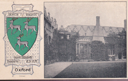 Postcard - Jesus College, Oxford, Oxfordshire, England - Printed - Unposted