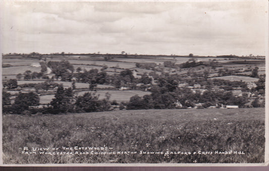 Postcard - A view of the Cotswolds from Chipping Norton, Oxfordshire, England - RPPC - Unposted