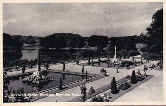 Postcard - Terraced Water Gardens, Blenheim Palace, Woodstock, Oxfordshire, England - RPPC - Unposted