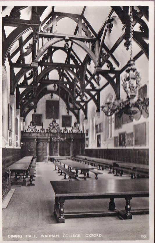 Postcard - Dining Hall, Wadham College, Oxford, Oxfordshire, England - RPPC - Unposted