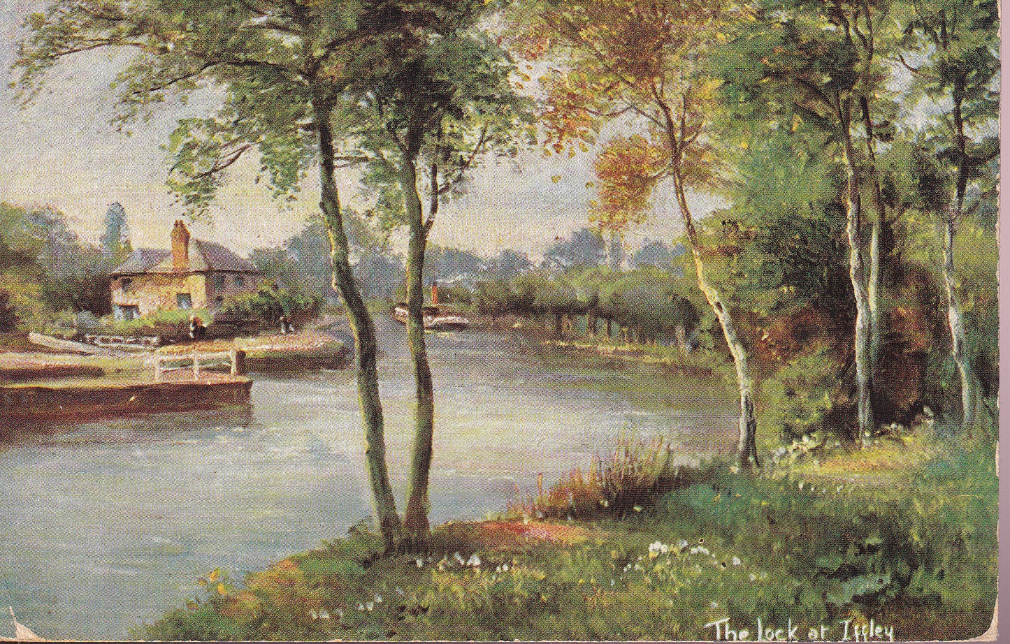 Postcard - The Lock at Iffley, Oxford, Oxfordshire, England - Printed - Posted