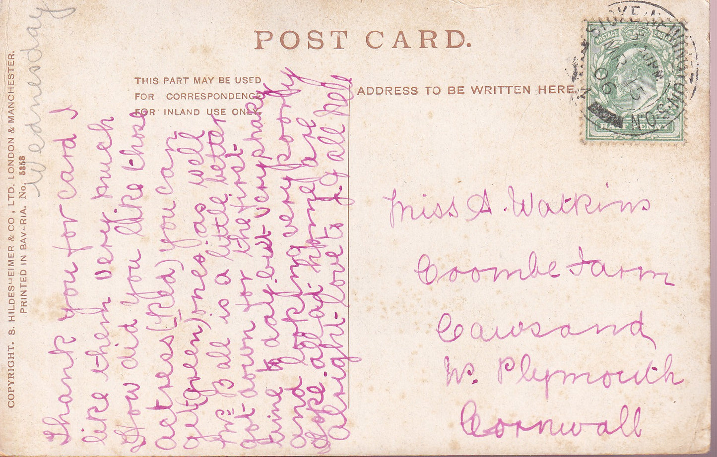 Postcard - The Lock at Iffley, Oxford, Oxfordshire, England - Printed - Posted
