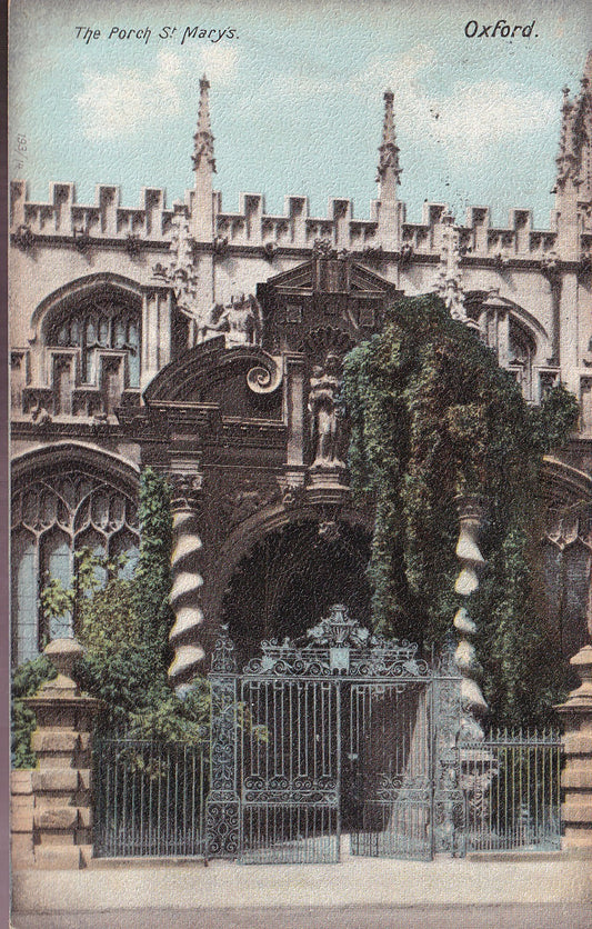 Postcard - The Porch, St Mary's, Oxford, Oxfordshire, England - Printed - Posted