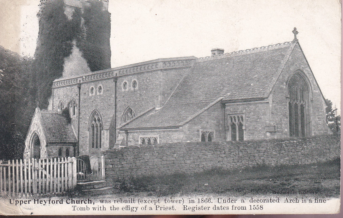 Postcard - Upper Heyford Church, Oxfordshire, England - Printed - Posted