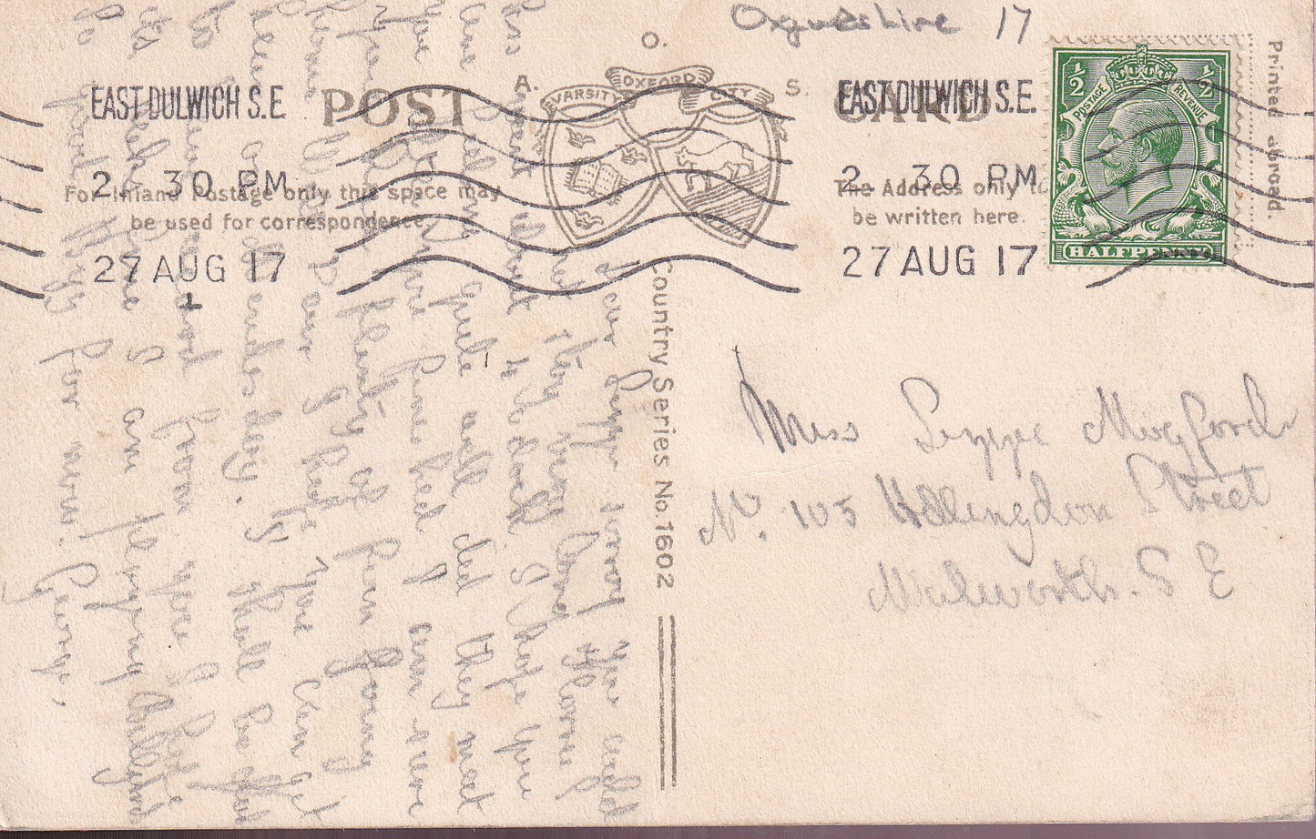 Postcard - St Edburg's Church, Bicester, Oxfordshire, England - Printed - Posted