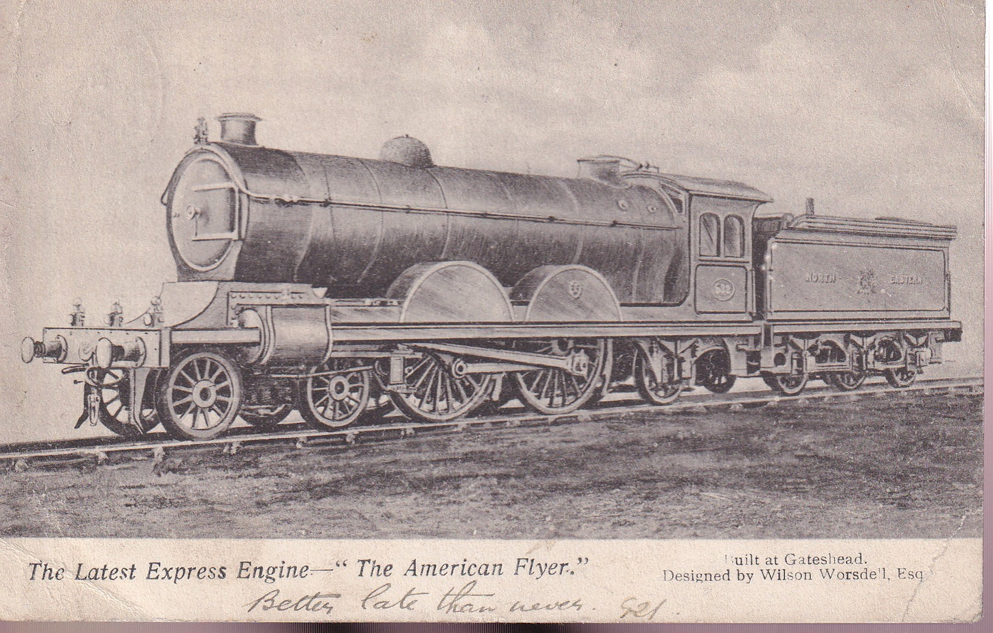 Railway Postcard - The American Flyer Express Engine - Printed - Posted