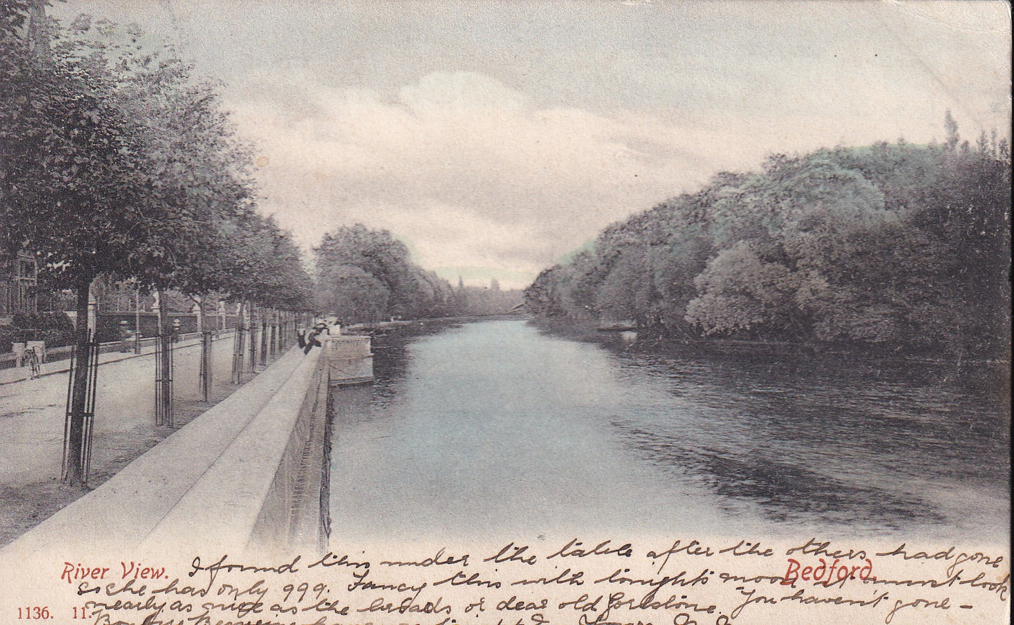 Postcard - River View, Bedford, Bedfordshire, England - Printed - Posted