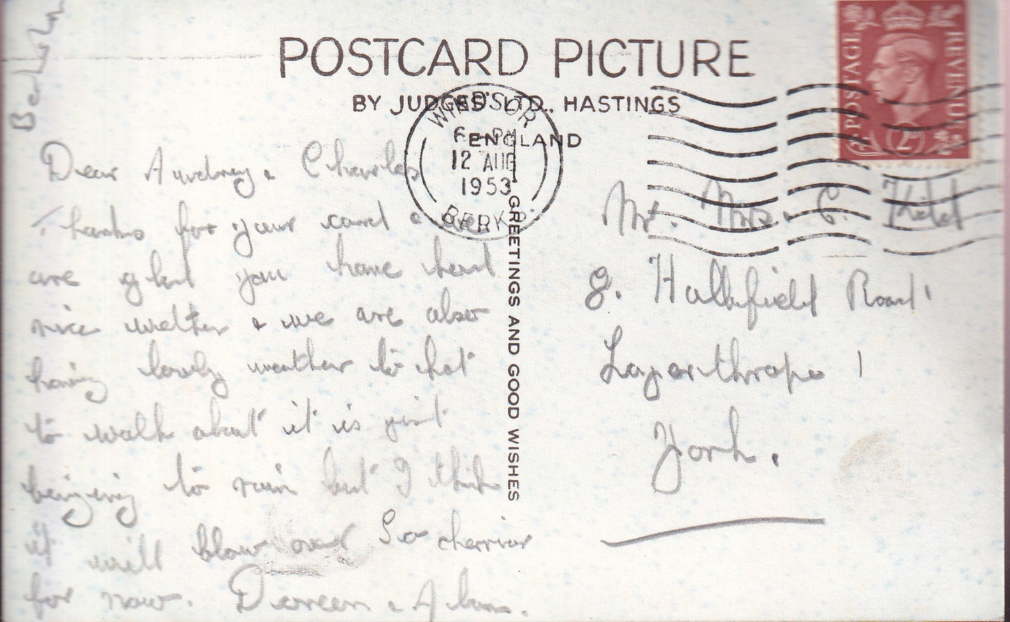 Postcard - Round Tower, Windsor Castle, Windsor, Berkshire, England - Printed - Posted