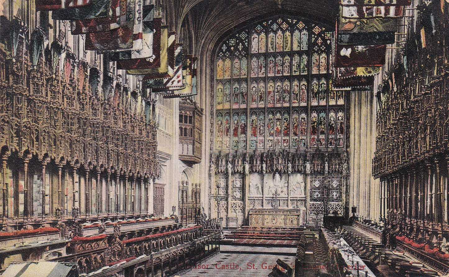 Postcard - St George's Chapel Interior, Windsor Castle, Windsor, Berkshire, England - Printed - Posted