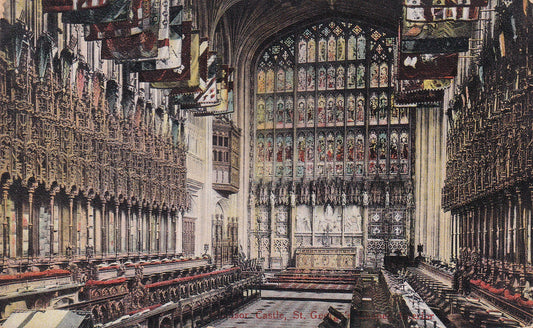Postcard - St George's Chapel Interior, Windsor Castle, Windsor, Berkshire, England - Printed - Posted