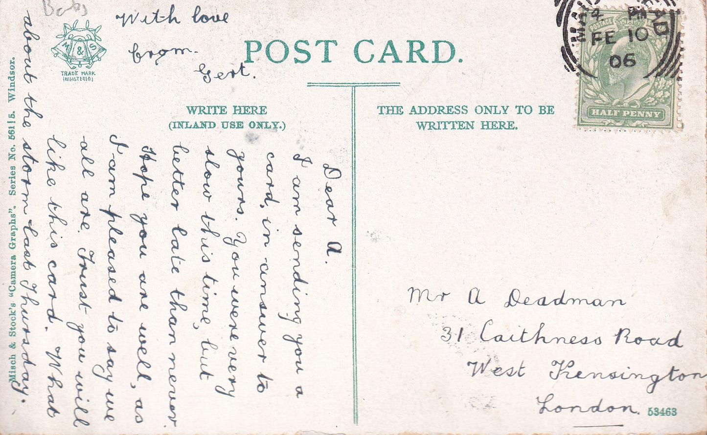 Postcard - St George's Chapel Interior, Windsor Castle, Windsor, Berkshire, England - Printed - Posted