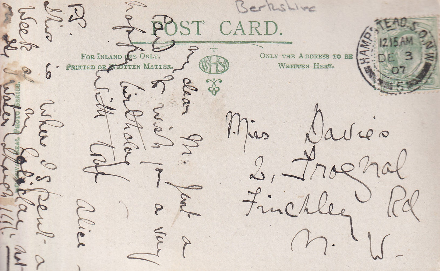 Postcard - The Backwater, Wargrave, Berkshire, England - RPPC - Posted