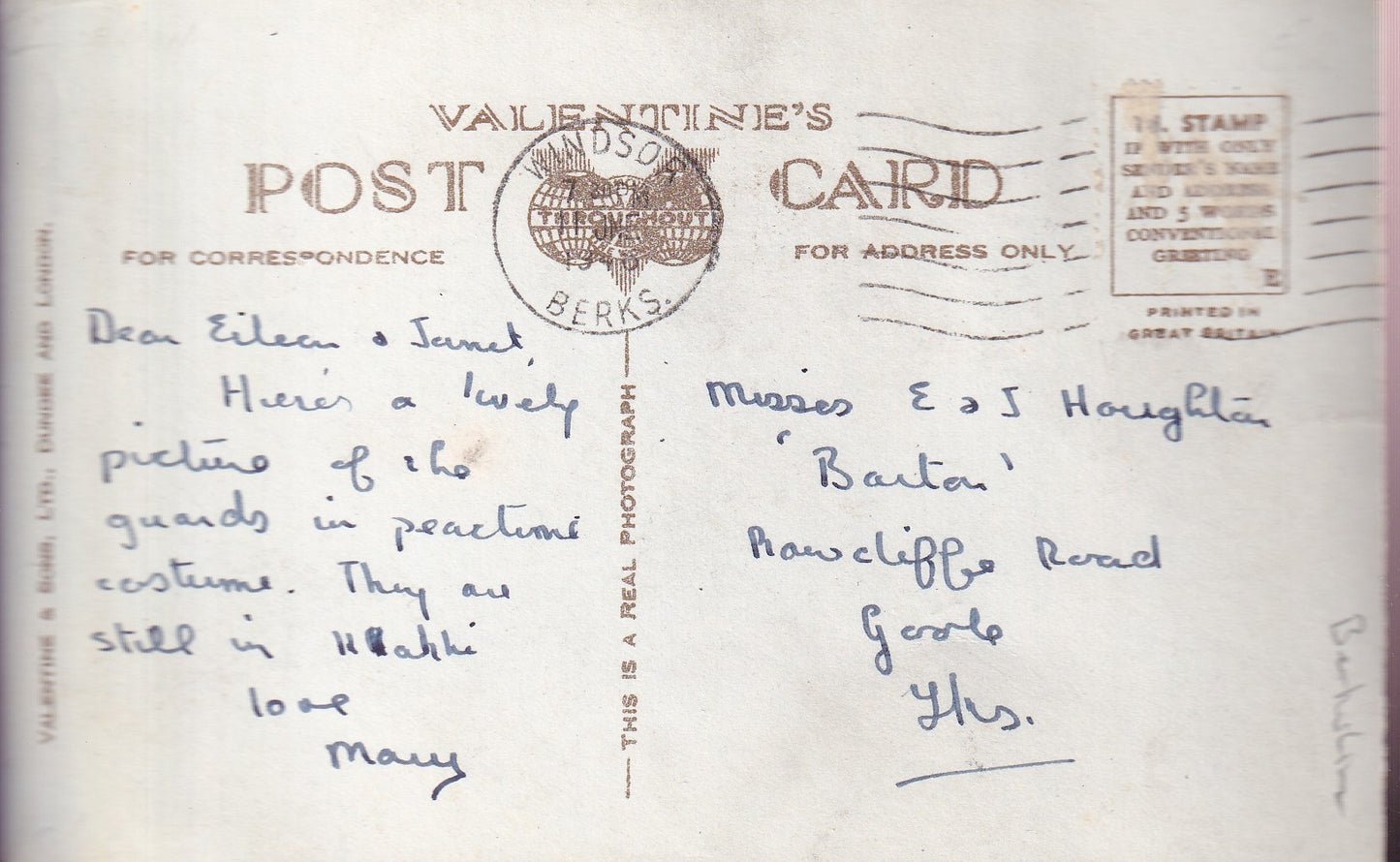 Postcard - The Guard Leaving The Castle, Windsor, Berkshire, England - RPPC - Posted