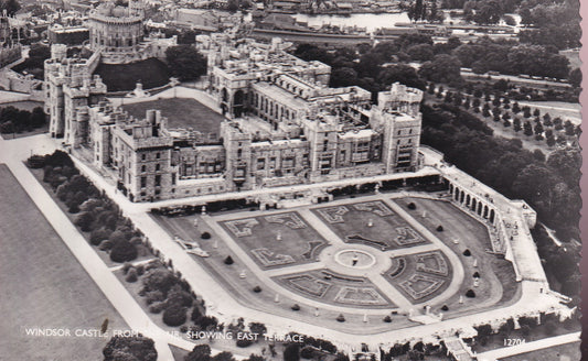 Postcard - Windsor Castle showing East Terrace, Windsor, Berkshire, England - RPPC - Unposted