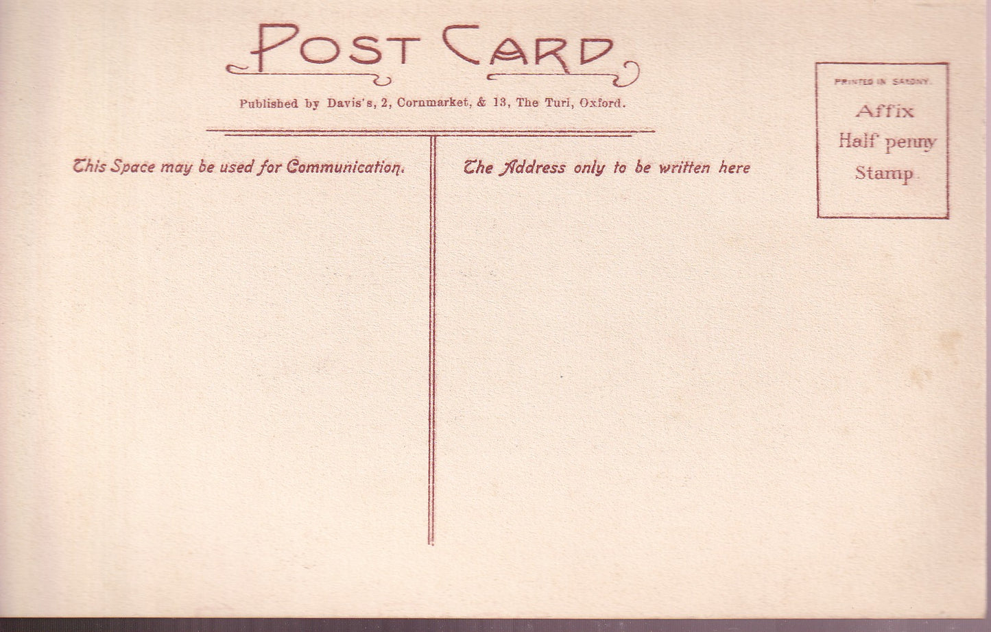 Postcard - Christ Church Cathedral, Oxford, Oxfordshire, England - Printed - Unposted