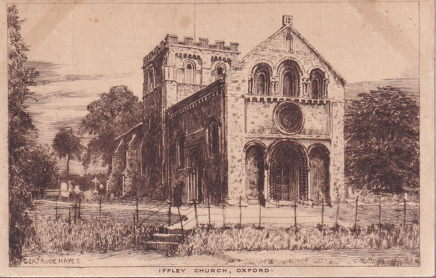 Postcard - Iffley Church, Oxford, Oxfordshire, England - Printed - Unposted
