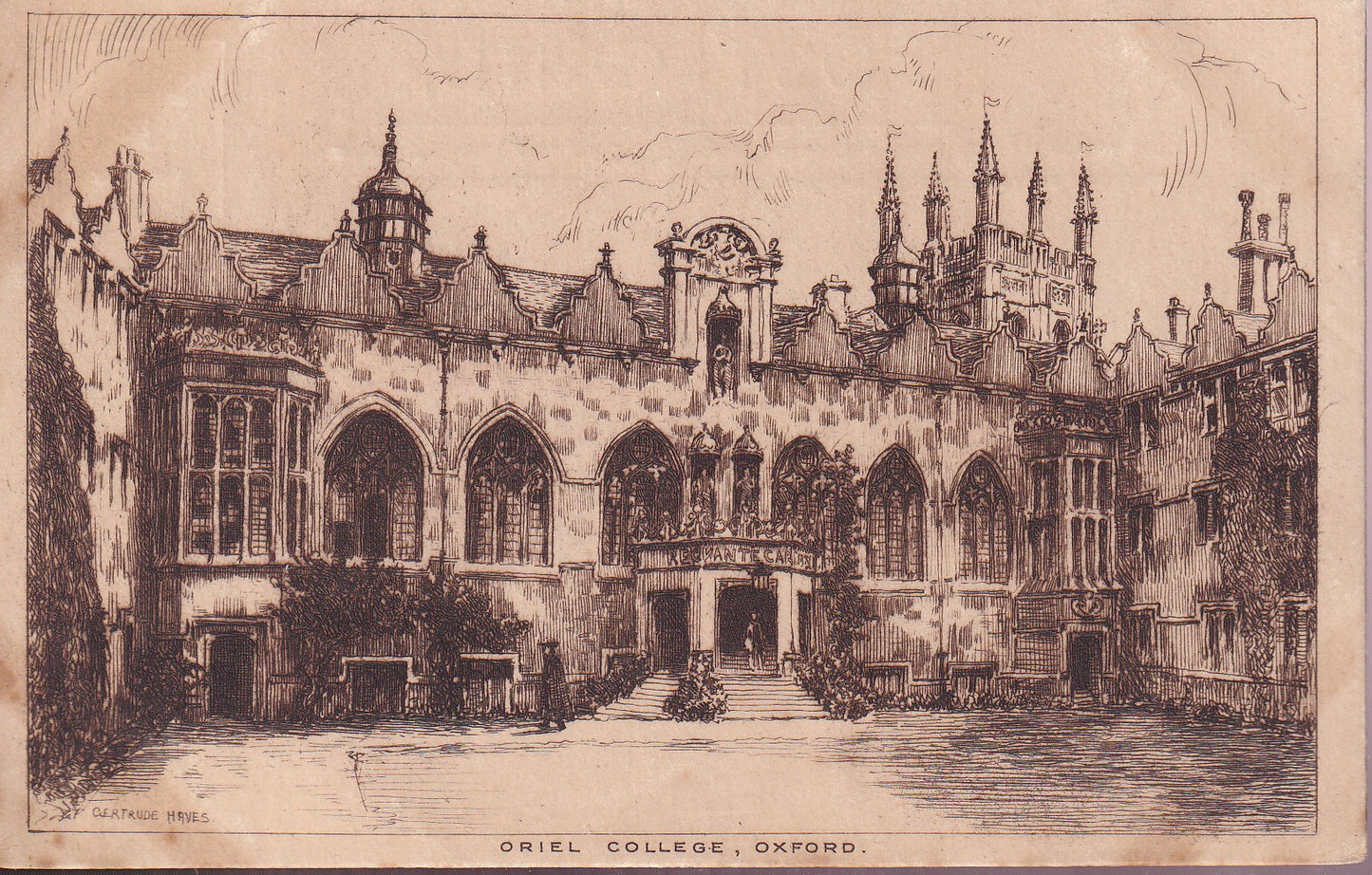 Postcard - Oriel College, Oxford, Oxfordshire, England - Printed - Unposted