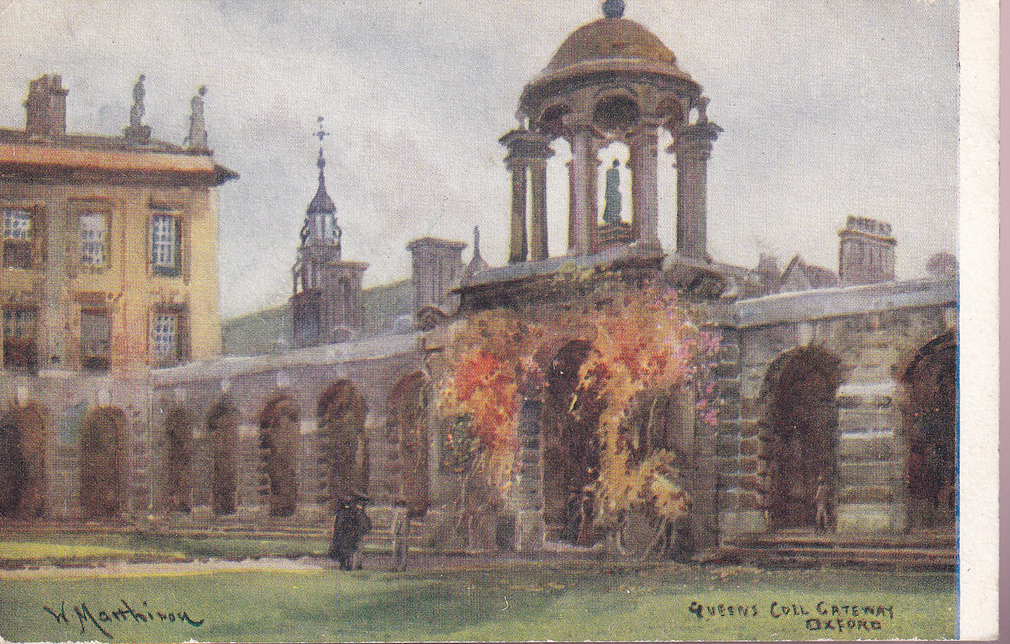 Postcard - Queens College Gateway, Oxford, Oxfordshire, England - Printed - Unposted