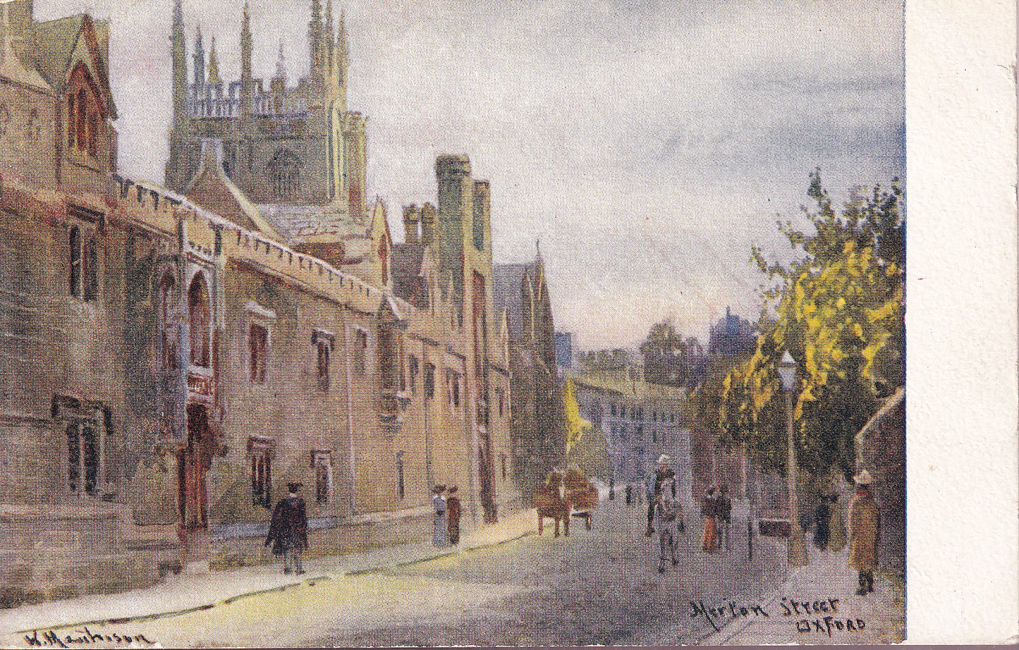 Postcard - Merton Street, Oxford, Oxfordshire, England - Printed - Unposted