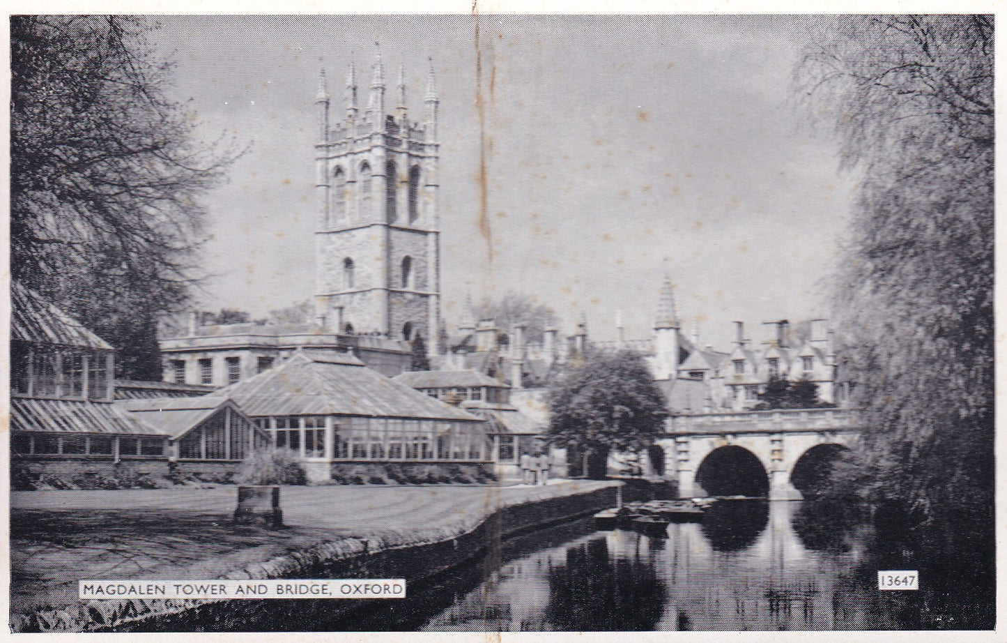 Postcard - Magdalen Tower and Bridge, Oxford, Oxfordshire, England - Printed - Unposted