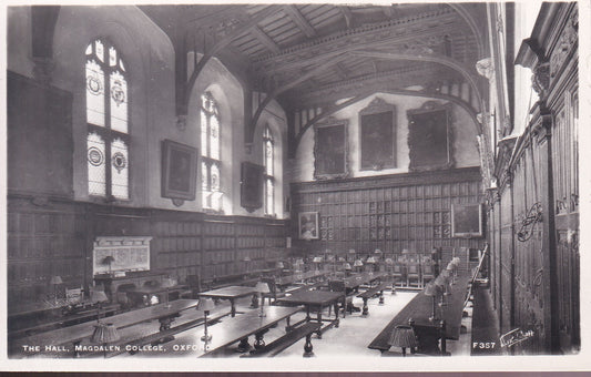 Postcard - The Hall, Magdalen College, Oxford, Oxfordshire, England - RPPC - Unposted